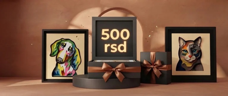 Slike u ramu i poklon sa vaučerom od 500 rsd